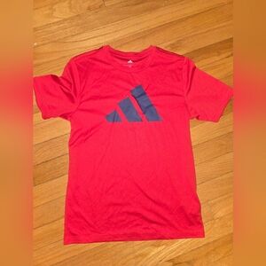 Adidas Kids Red Tee with Navy Logo